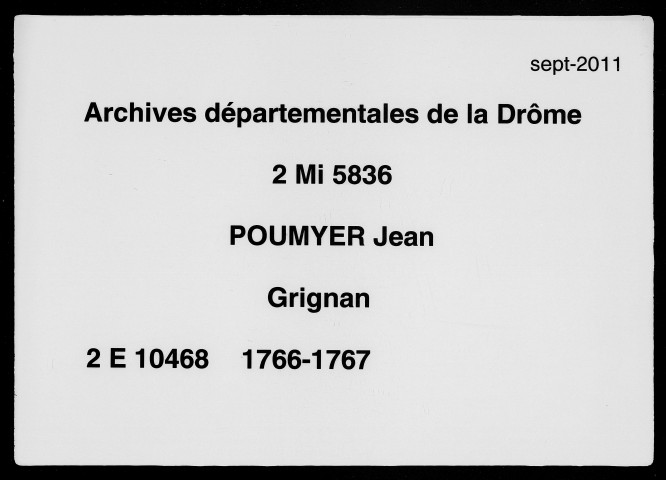 15 mai 1766-18 septembre 1767