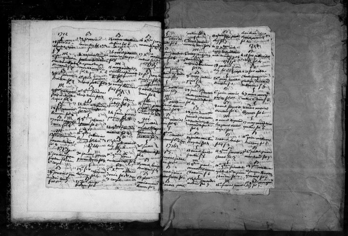 Baptêmes, mariages, sépultures (1709-1791).
