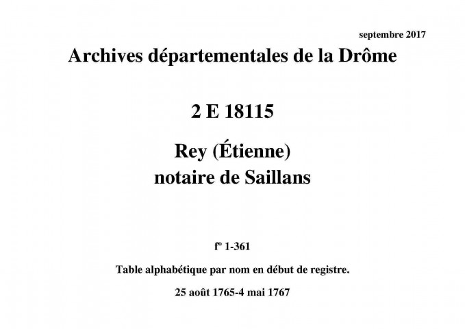 25 août 1765-4 mai 1767