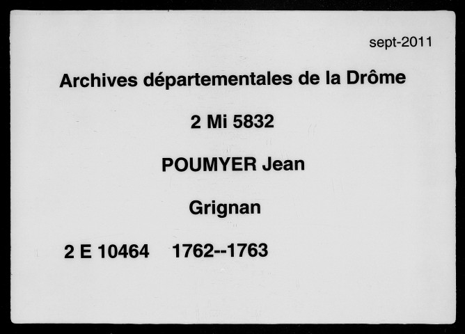 22 septembre 1762-24 mai 1763