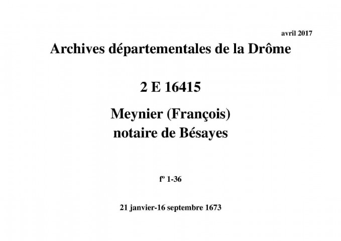 21 janvier-16 septembre 1673