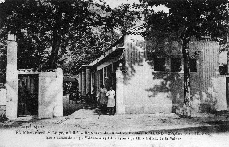 Serves-sur-Rhône.- Le restaurant de Philippe Rolland sur la Nationale n°7.