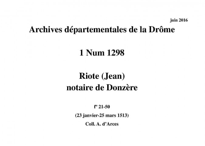 Notes brèves (23 janvier-25 mars 1513).