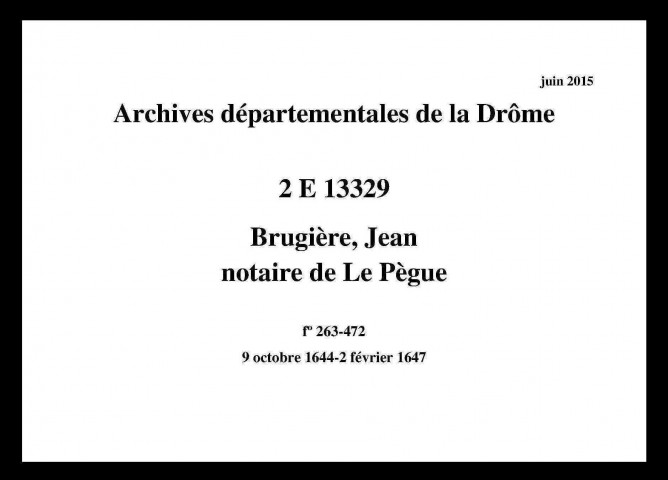 9 octobre 1644-2 février 1647