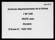 Notes brèves (17 janvier-23 juin 1522).