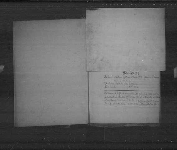 Religion protestante. - Baptêmes, mariages, sépultures (1772-1792).