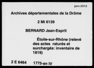 Relevé des actes raturés et surchargés (2 avril 1775-15 germinal an IV).