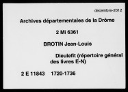 Répertoire général des livres E-N (28 juillet 1720-27 décembre 1736).
