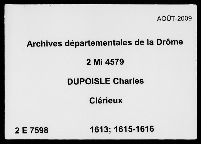 2 janvier 1613-13 janvier 1616