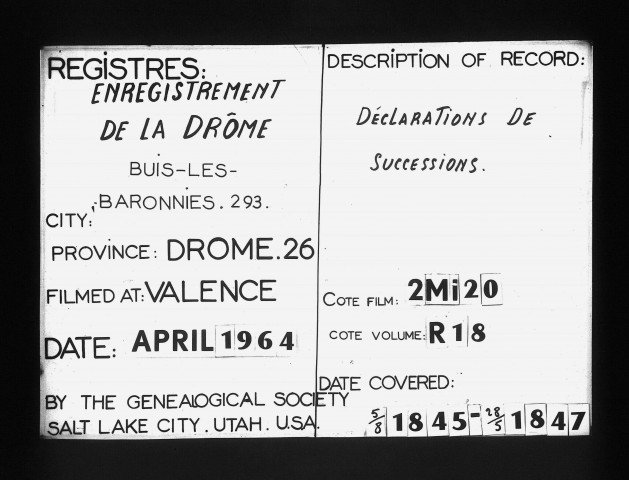  5 août 1845 - 28 mai 1847