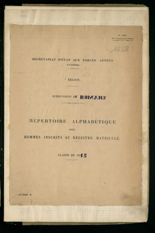 Table alphabétique.