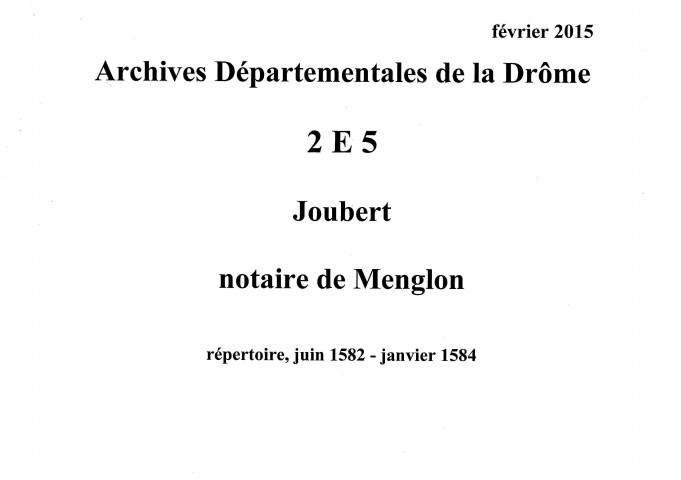 juin 1582-janvier 1584