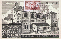 Reproduction d'une gravure de la collégiale Saint-Barnard.