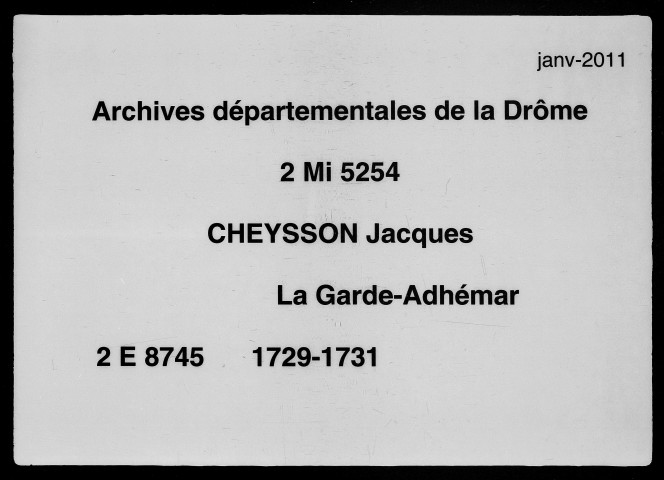 12 août 1729-5 décembre 1731