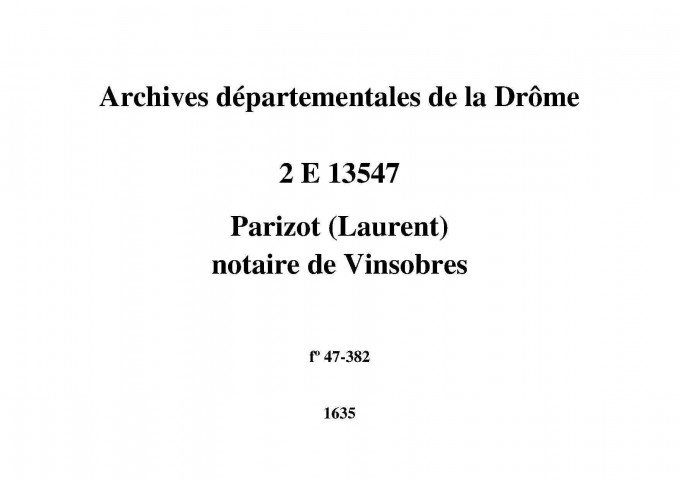 29 janvier-31 décembre 1635