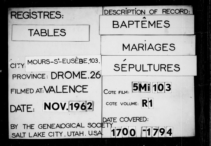 Tables (1700-an II).