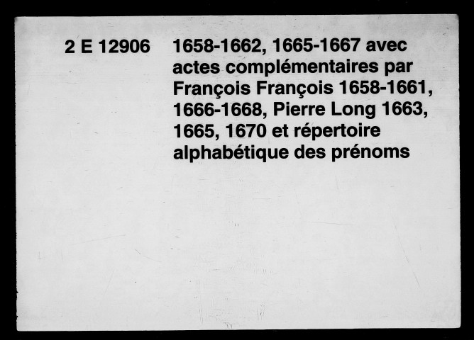 5 janvier 1658-3 juillet 1667