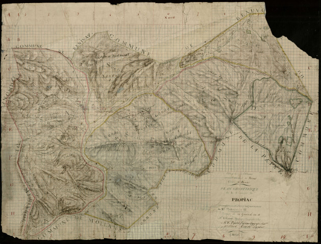 Cadastre par masse de culture. - Plan géométrique.