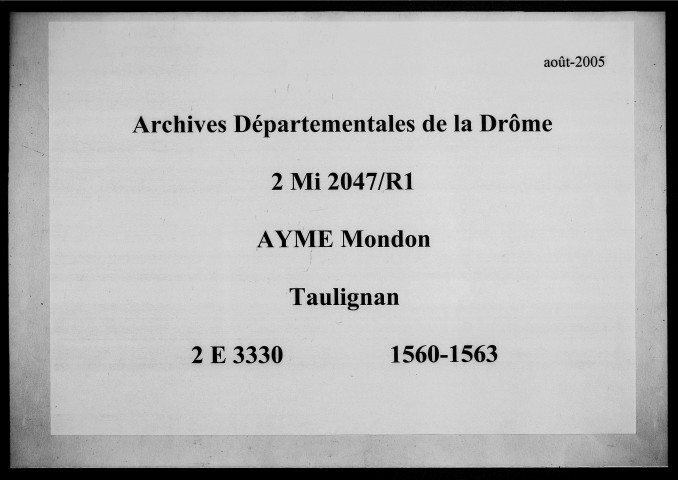 29 février 1560-4 février 1563