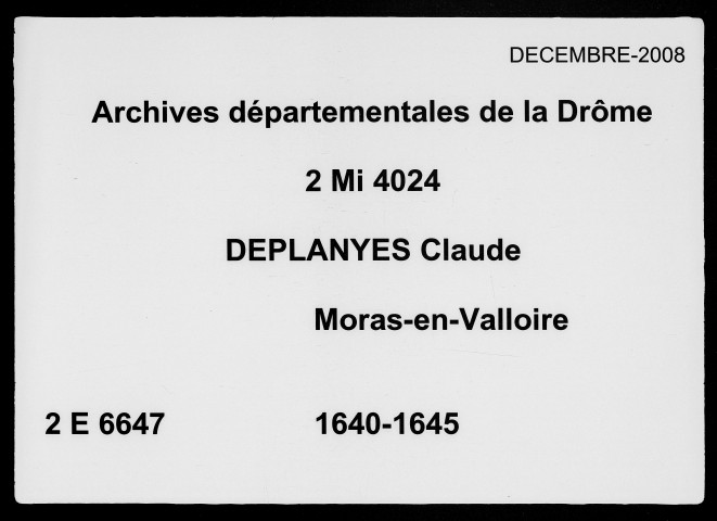3 janvier 1640-26 février 1645