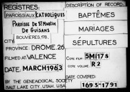 Paroisse de Guisans. - Baptêmes, mariages, sépultures (1693-1791).