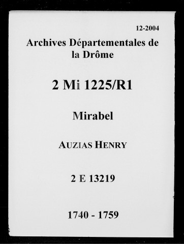 9 avril 1740-10 avril 1759