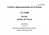 Notes étendues (28 janvier 1516-24 janvier 1517).