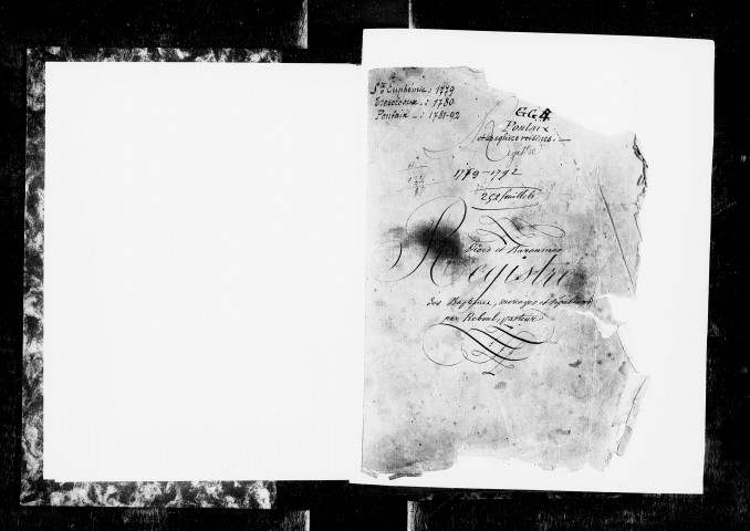 Baptêmes, mariages, sépultures (1779-1792).