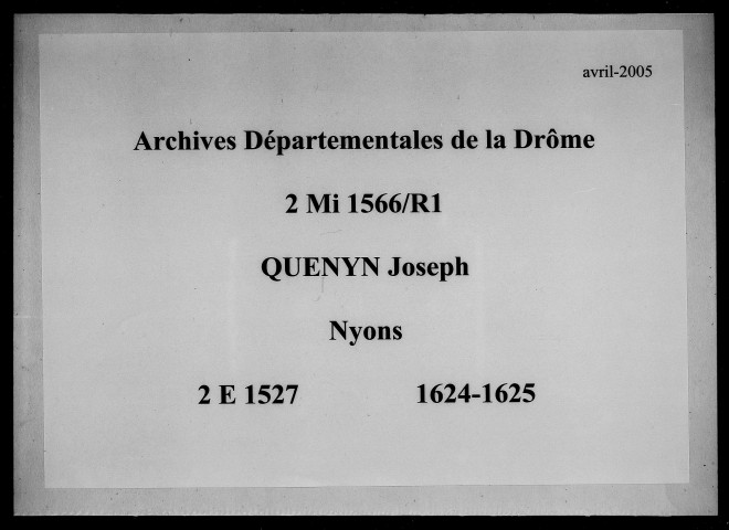 24 janvier 1624-4 avril 1625