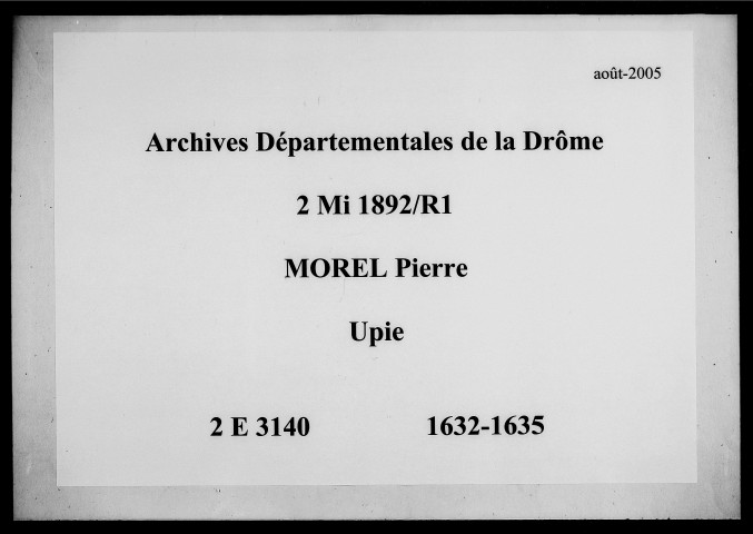 janvier 1632-2 juillet 1635