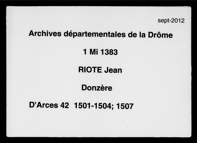 Notes brèves (17 février 1501-31 décembre 1504).
