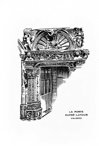 Reproduction d'une gravure de la porte de la Maison Dupré-Latour, rue Pérollerie.