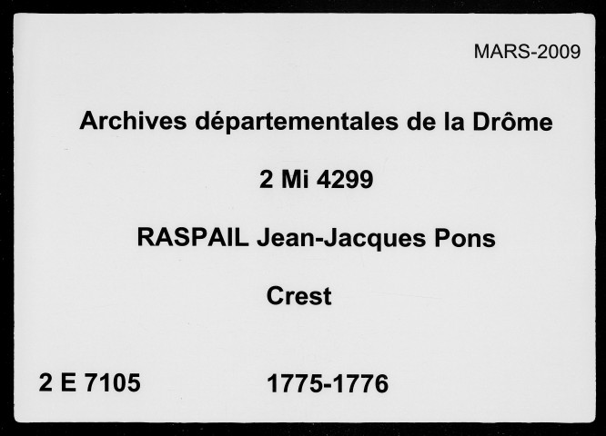 15 juillet 1775-9 mars 1776