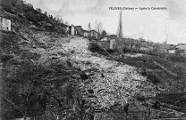Félines-sur-Rimandoule.- Le village détruit après le glissement de terrain du 9 novembre 1907.