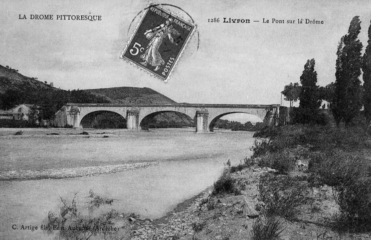 Livron-sur-Drôme.- Le pont sur la Drôme.