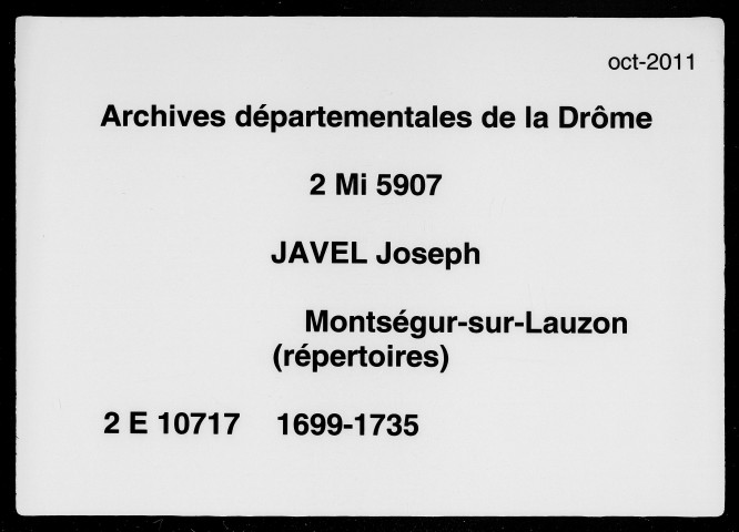 2 novembre 1699-29 août 1735