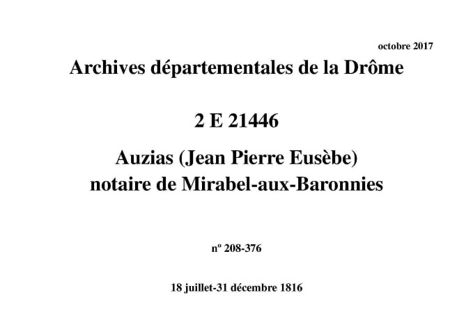 18 juillet-31 décembre 1816