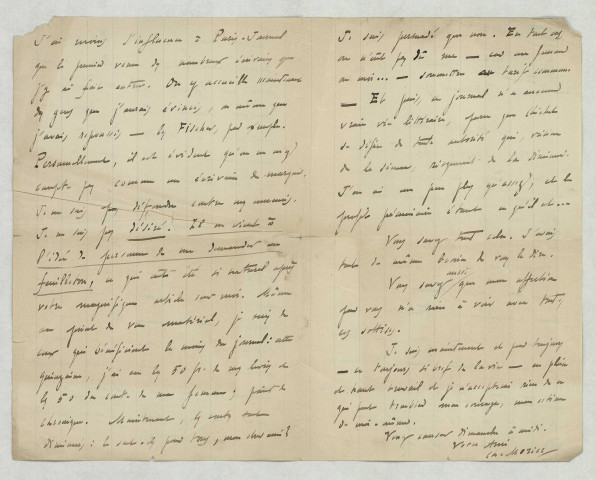 LAS lui donnant des conseils sur les pages littéraires de Paris-Journal et lui parlant de l’œuvre de Châteaubriant.