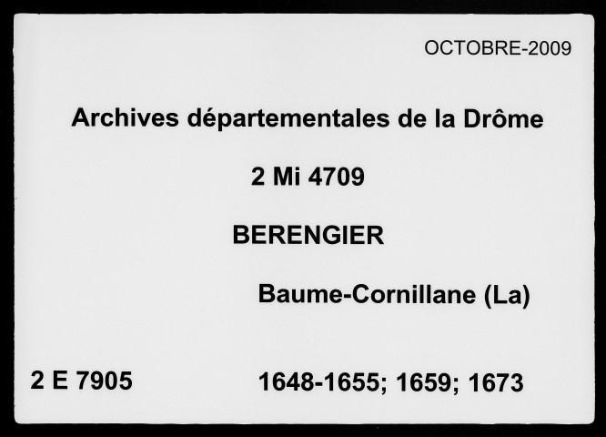 23 novembre 1648-23 décembre 1655