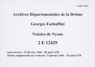 Notes brèves (13 février 1466-30 août 1470) ; justice seigneuriale de Venterol (9 janvier 1466-29 août 1470) (13 février 1466-30 août 1470).