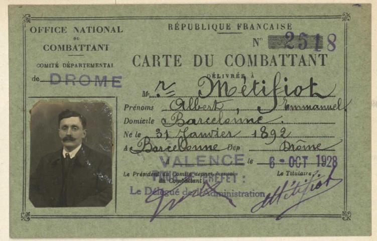 Métifiot, Albert Emmanuel