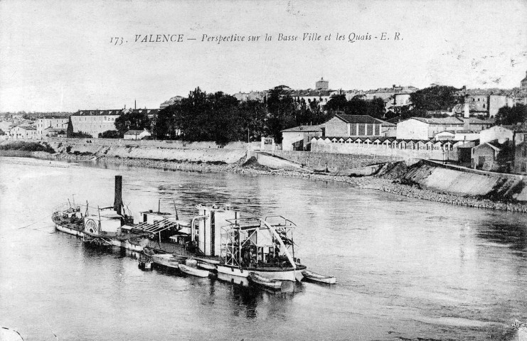 Valence.- Vue de la basse vile et des tanneries Mirabel-Chambaud.