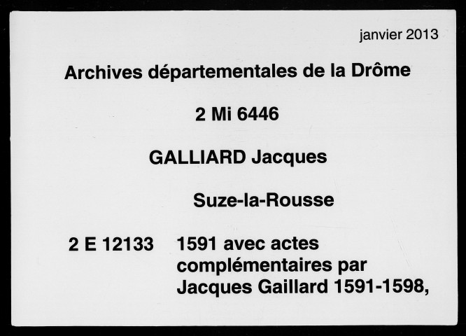 16 janvier-31 décembre 1591