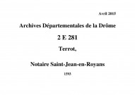 Notes brèves (1593).