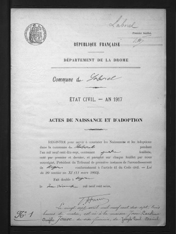 Naissances (1916-1924).