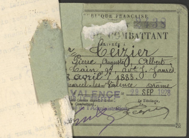 Teizier, Pierre Auguste Albert