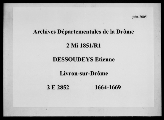 9 février 1664-1er décembre 1669