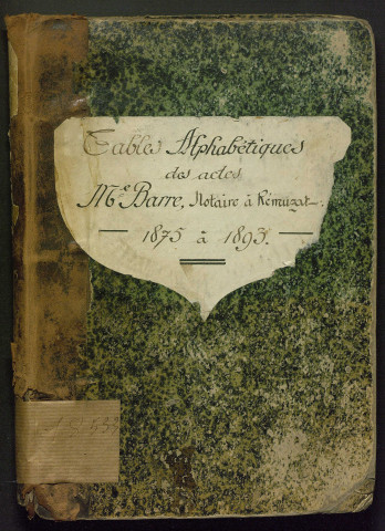 Tables alphabétiques annuelles (1875-1893).