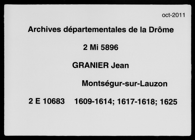 28 décembre 1609-28 avril 1625