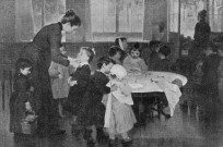 S.l..- Goûter des élèves de l'école maternelle Geoffroy.